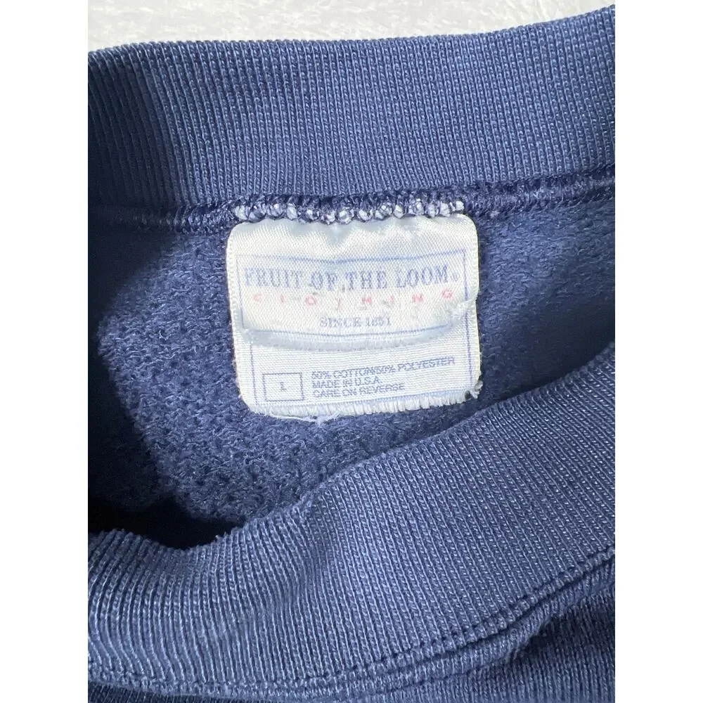 Vintage Fruit of the Loom -Made In USA- 80/90s Blue Crewneck Sweatshirt Large